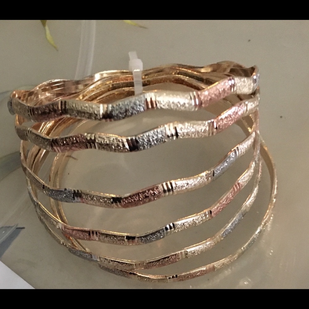 Multi Color 14 k Gold plated Bangle Braclets